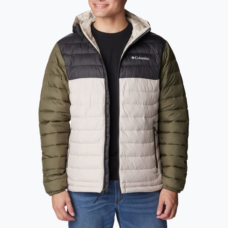 Kurtka męska Columbia Powder Lite Hooded dark stone/shark/stone green