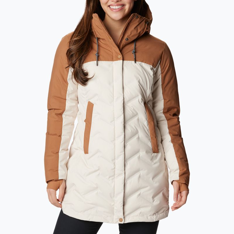 Płaszcz puchowy damski Columbia Mountain Croo II Mid Down chalk/camel brown