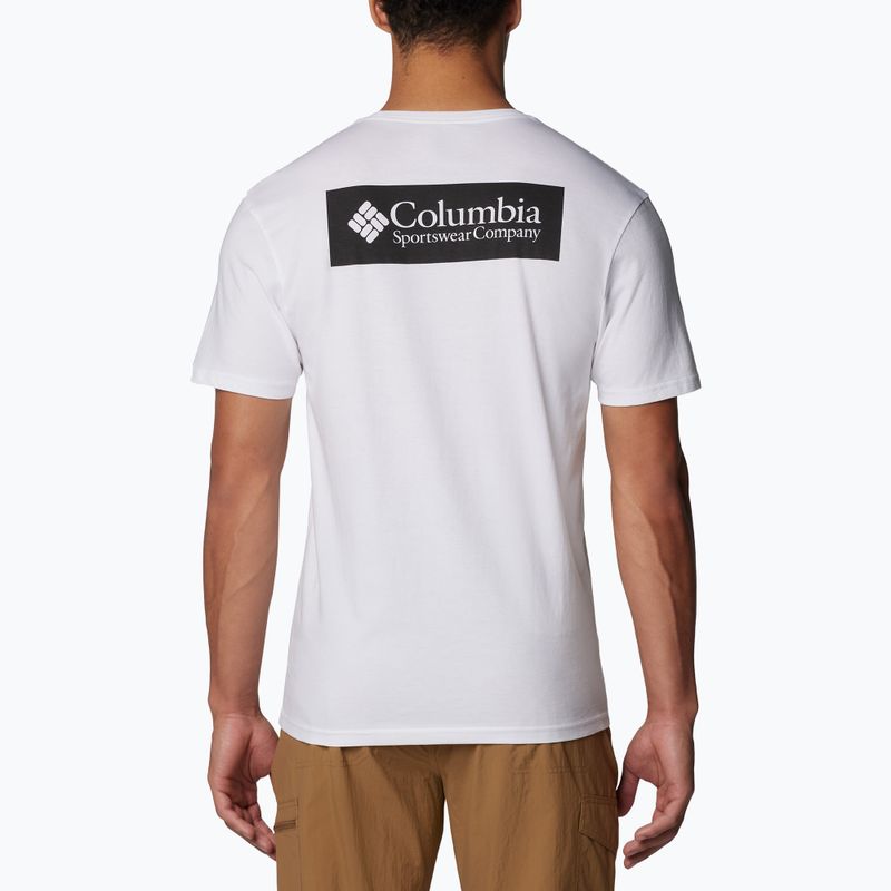 Koszulka męska Columbia North Cascades white/csc box logo 2