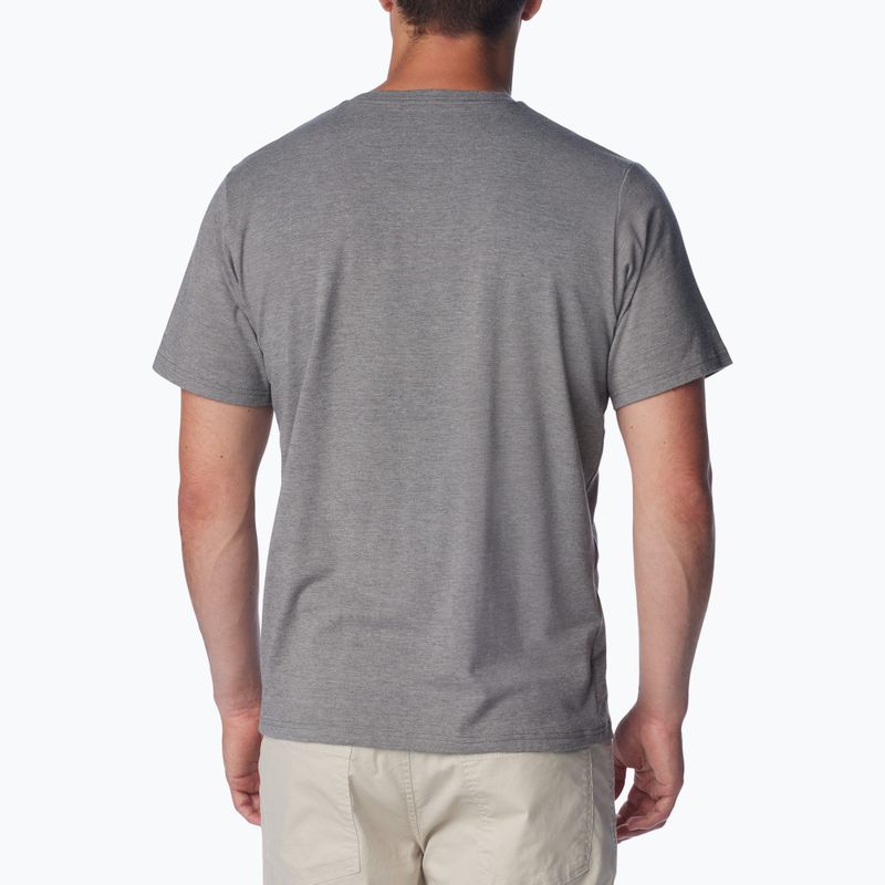 Koszulka trekkingowa męska Columbia Sun Trek Short city grey heather/simple gorge 3