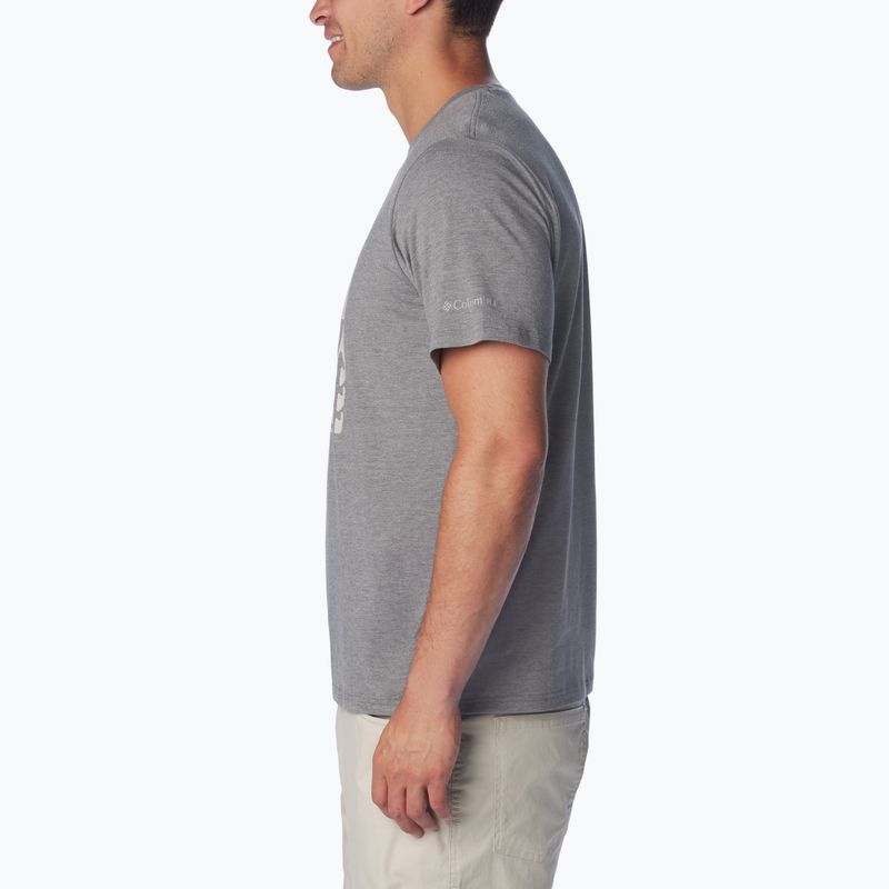Koszulka trekkingowa męska Columbia Sun Trek Short city grey heather/simple gorge 4