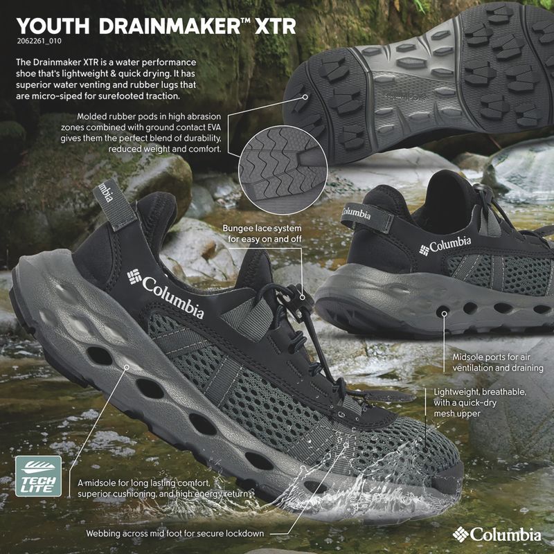 Buty juniorskie Columbia Youth Drainmaker XTR black/pure silver 8