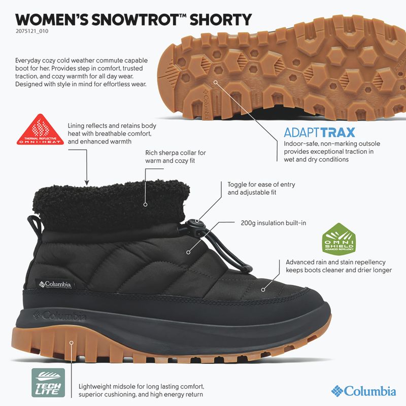 Śniegowce damskie Columbia Snowtrot Shorty black/sea salt 8