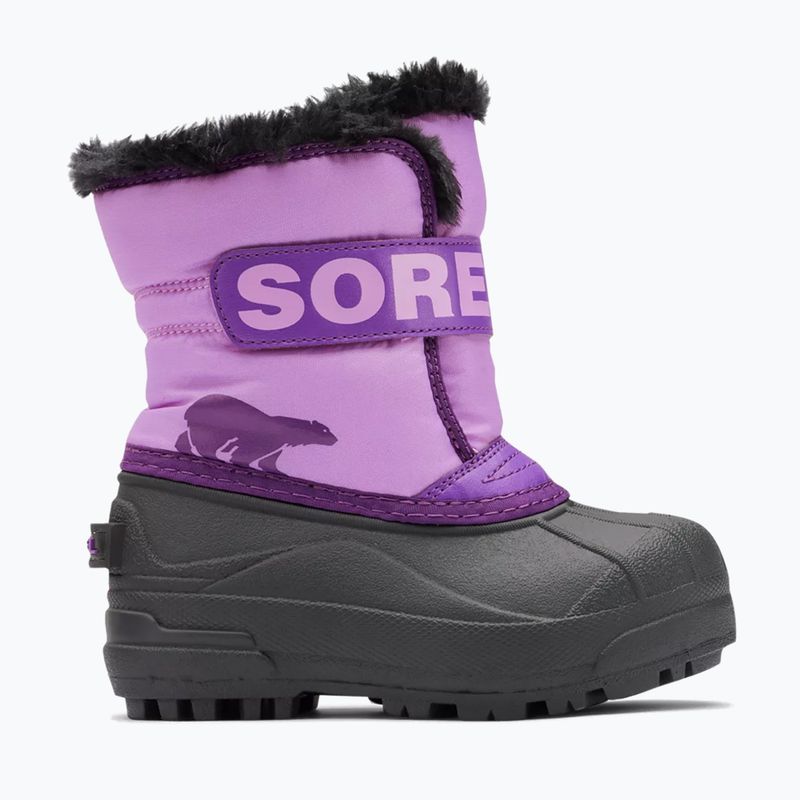 Śniegowce dziecięce Sorel Childrens Snow Commander gumdrop/purple violet 9