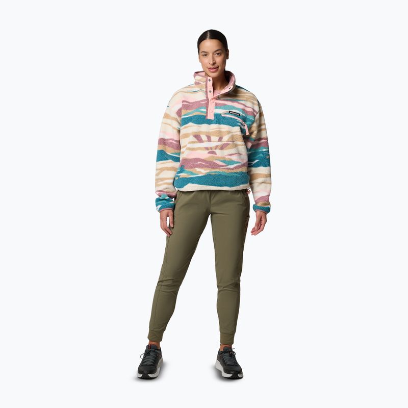 Bluza polarowa damska Columbia Helvetia II Printed Cropped Half Snap river blue/rogue walley 2