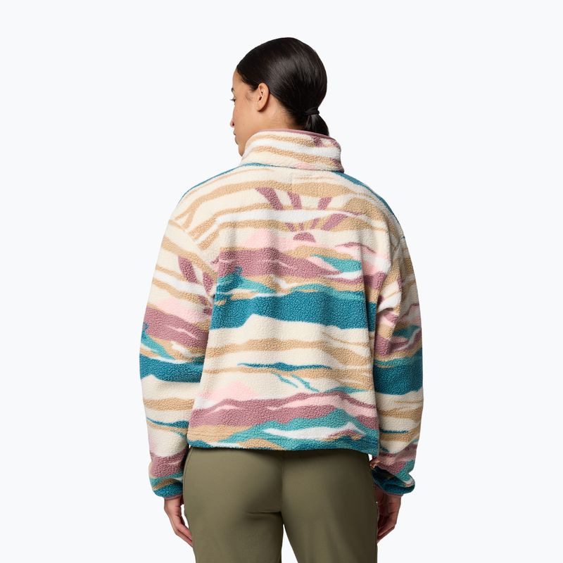 Bluza polarowa damska Columbia Helvetia II Printed Cropped Half Snap river blue/rogue walley 3