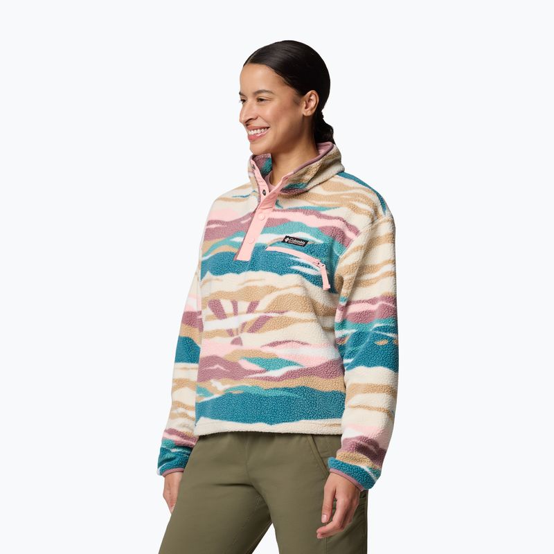Bluza polarowa damska Columbia Helvetia II Printed Cropped Half Snap river blue/rogue walley 4