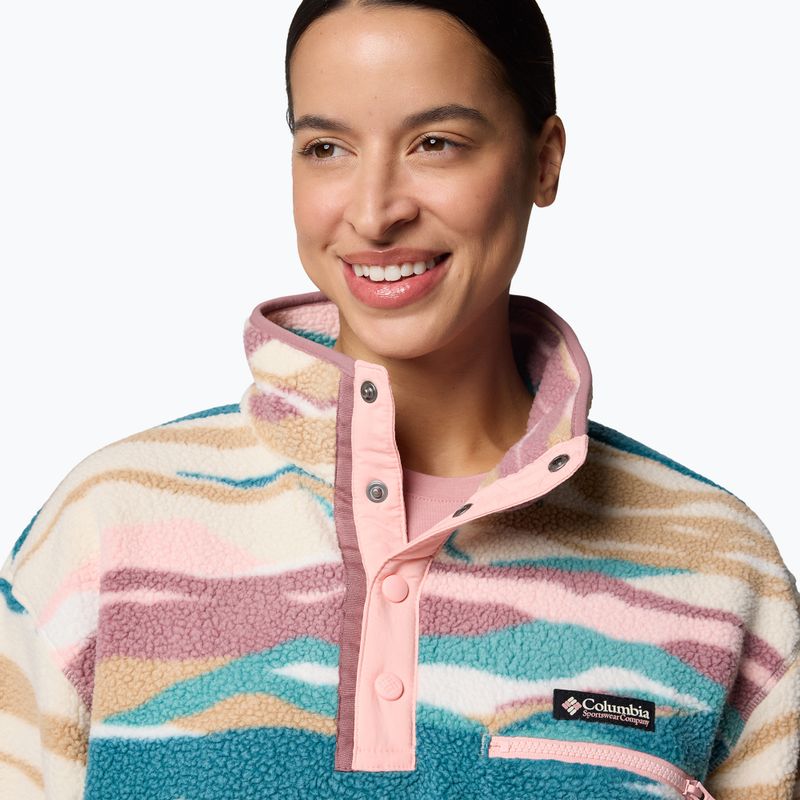 Bluza polarowa damska Columbia Helvetia II Printed Cropped Half Snap river blue/rogue walley 5