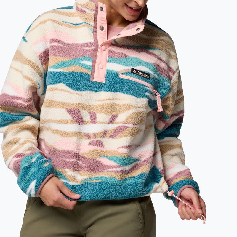 Bluza polarowa damska Columbia Helvetia II Printed Cropped Half Snap river blue/rogue walley 6