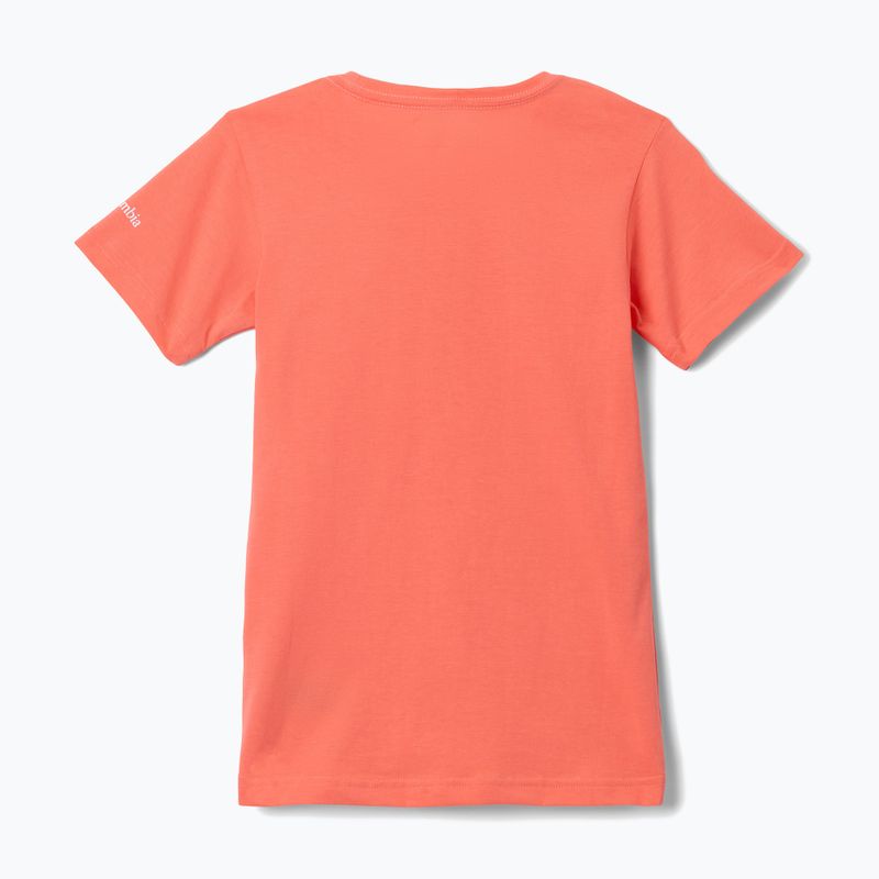 Koszulka trekkingowa dziecięca Columbia Mission Lake Graphic hot coral/foxy swirl 2