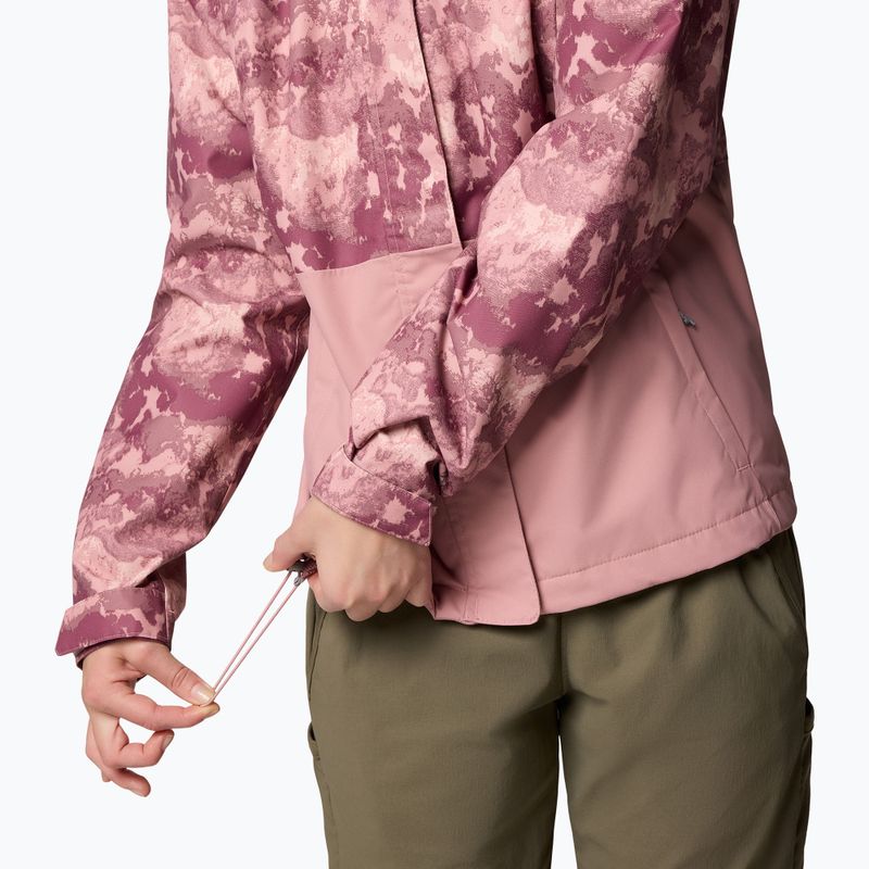 Kurtka przeciwdeszczowa damska Columbia Hikebound Printed eraser pink deco/como print 7