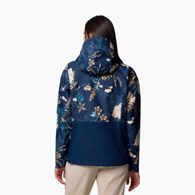 Kurtka przeciwdeszczowa damska Columbia Hikebound Printed collegiate navy 3