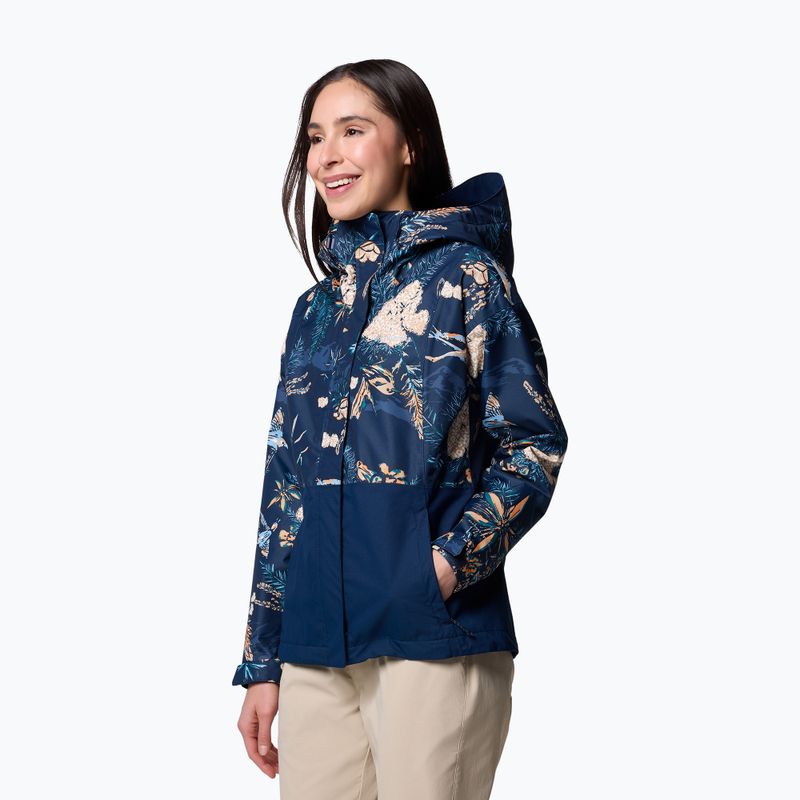 Kurtka przeciwdeszczowa damska Columbia Hikebound Printed collegiate navy 4