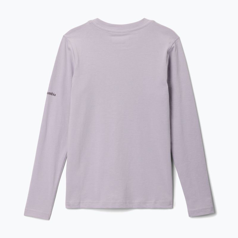 Longsleeve trekkingowy dziecięcy Columbia Hazeldel Hill Graphic Tee lavender pearl/barely printed 2