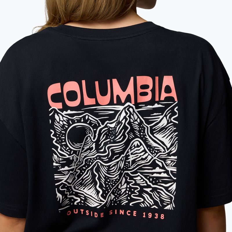 Koszulka trekkingowa damska Columbia Rolling Bend Graphic Oversized Tee black/mountainview 6