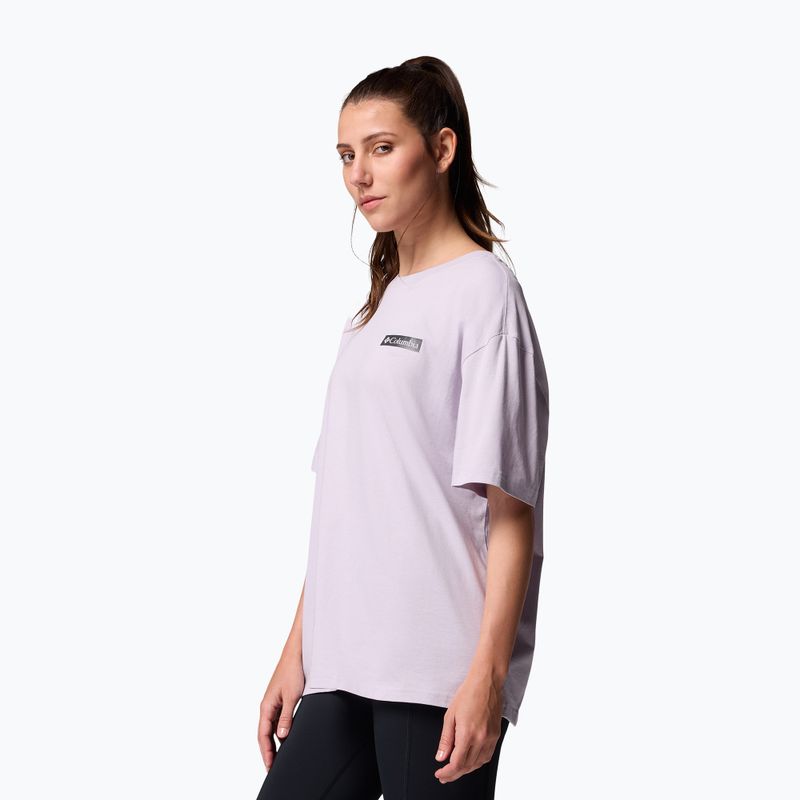 Koszulka trekkingowa damska Columbia Rolling Bend Graphic Oversized Tee lavender pearl/mountainview 4