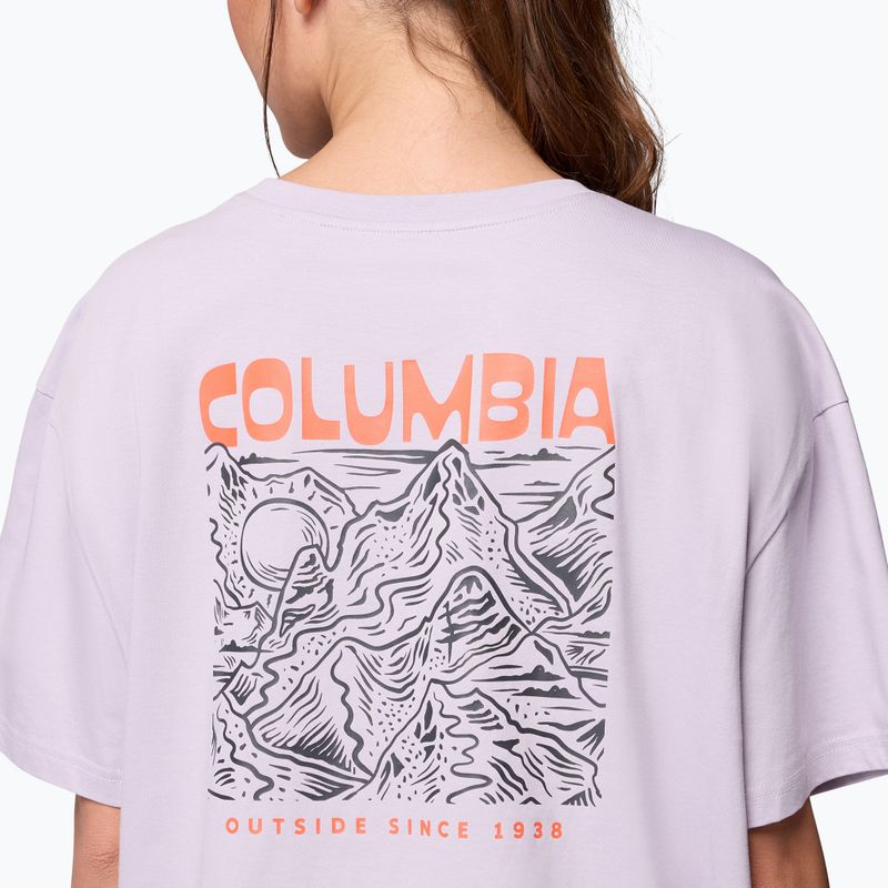 Koszulka trekkingowa damska Columbia Rolling Bend Graphic Oversized Tee lavender pearl/mountainview 6