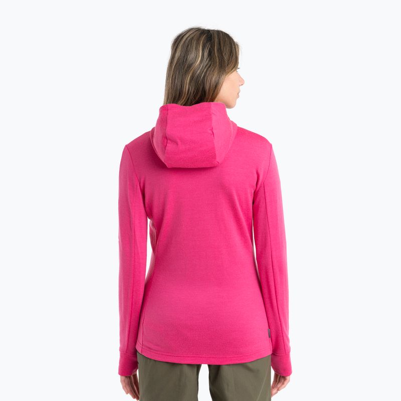 Bluza trekkingowa damska icebreaker Quantum III Zip Hood tempo/electron pink/cb 2