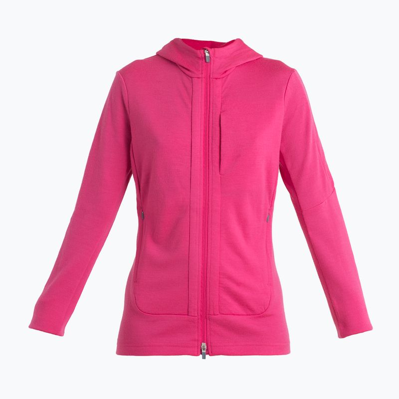 Bluza trekkingowa damska icebreaker Quantum III Zip Hood tempo/electron pink/cb 8