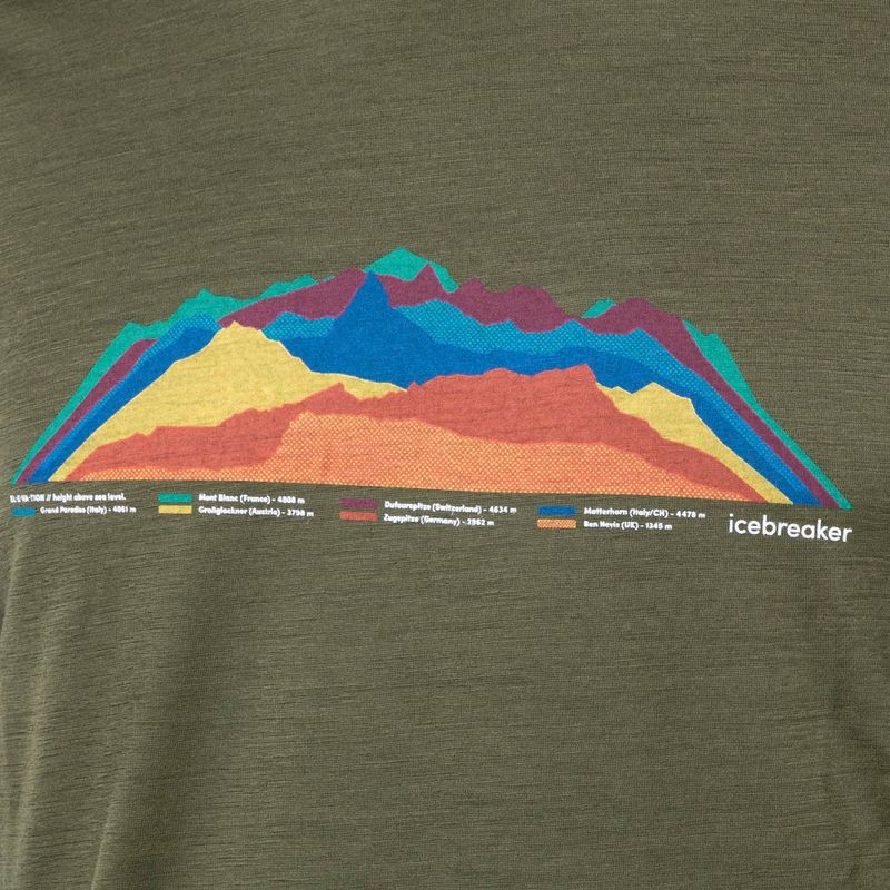 Koszulka trekkingowa męska icebreaker Tech Lite II 7 Mountain Tops loden 8