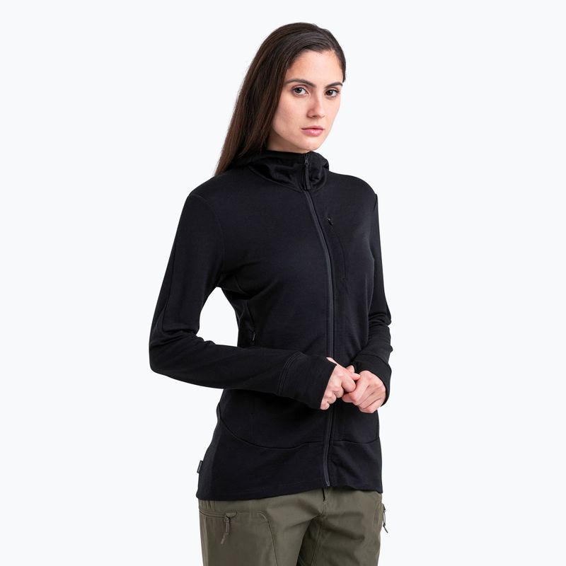 Bluza damska icebreaker Merino 260 Quantum IV Zip Hoodie black 4