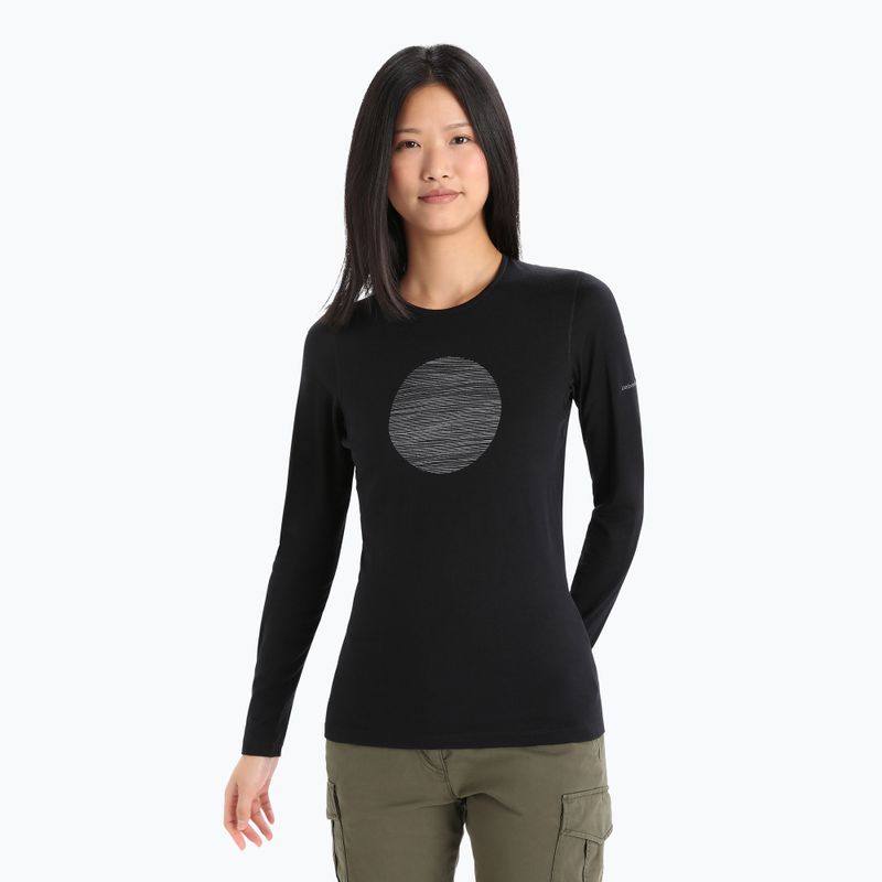 Longsleeve termoaktywny damski icebreaker 200 Oasis Crewe Ski Circle black