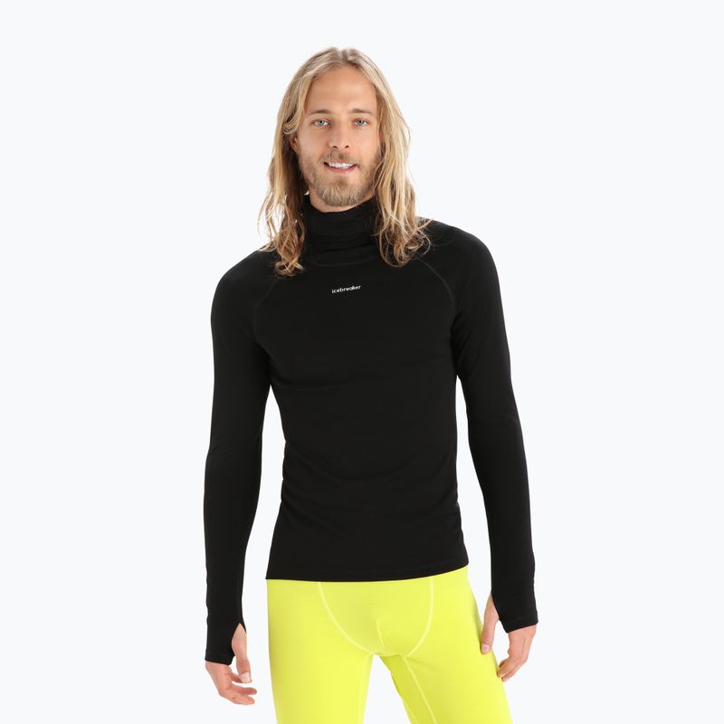 Longsleeve termoaktywny męski icebreaker Merino Roll Neck black