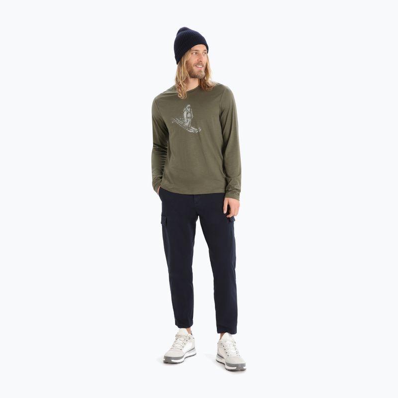 Longsleeve trekkingowy męski icebreaker Tech Lite II Skiing Yeti loden 3