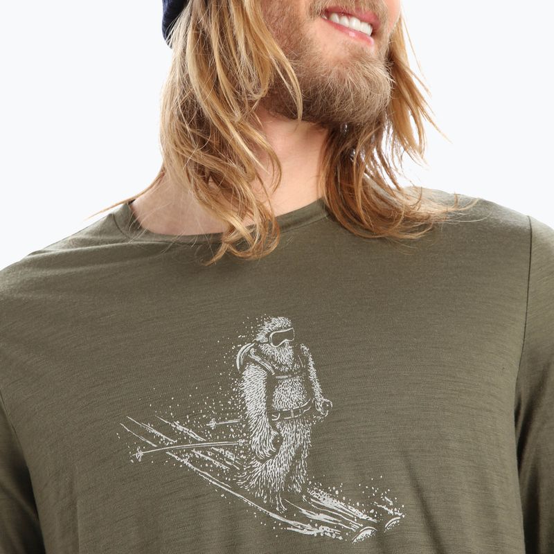 Longsleeve trekkingowy męski icebreaker Tech Lite II Skiing Yeti loden 4