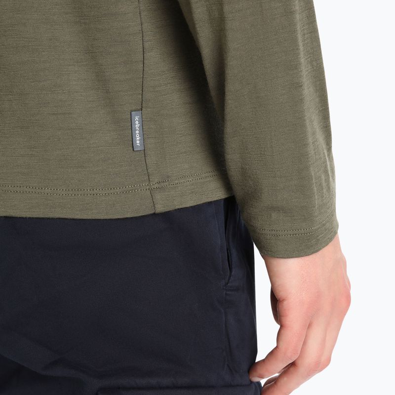 Longsleeve trekkingowy męski icebreaker Tech Lite II Skiing Yeti loden 5