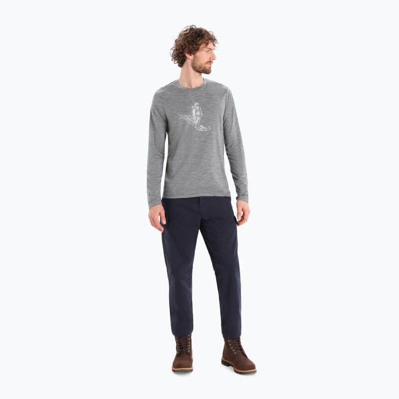 Longsleeve trekkingowy męski icebreaker Tech Lite II Skiing Yeti gritstone heather 3