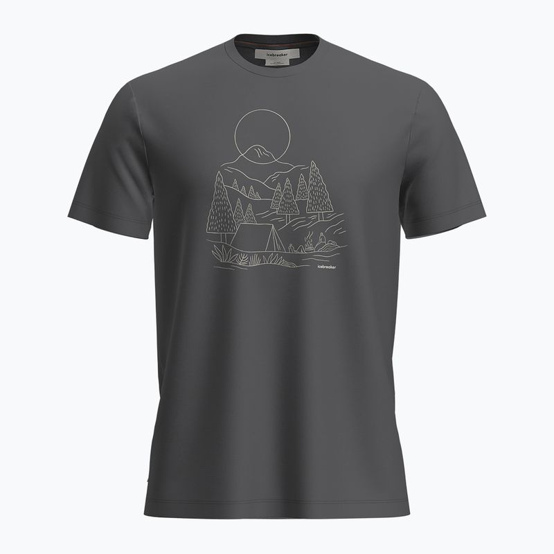 Koszulka trekkingowa męska icebreaker Merino 150 Tech Lite III SS Sunset Camp obsidian