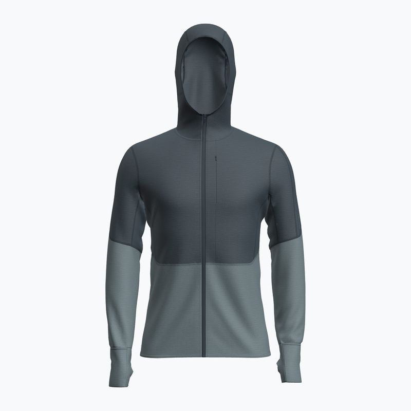 Bluza trekkingowa męska icebreaker Merino 200 RealFleece Descender Zip Hoodie abyss/blue ash/black