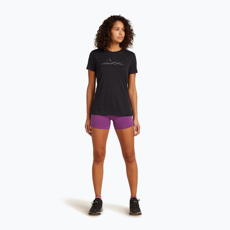 Koszulka trekkingowa damska icebreaker Merino 150 Tech Lite SS Tee Sparkling Stars black 2