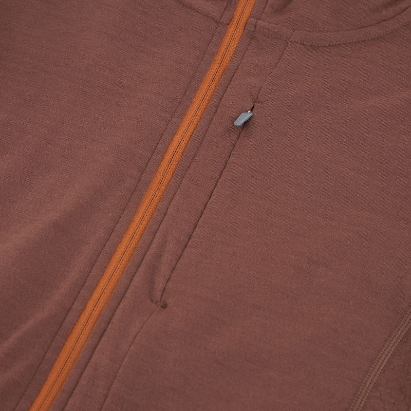 Bluza trekkingowa damska icebreaker Merino 200 Realfleece Descender Zip Hoodie dusty clay 3