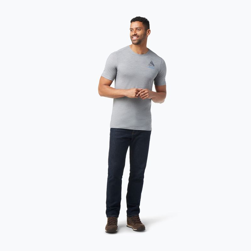 Koszulka trekkingowa męska Smartwool Wilderness Summit Graphic Tee Slim Fit light  grey heather 2