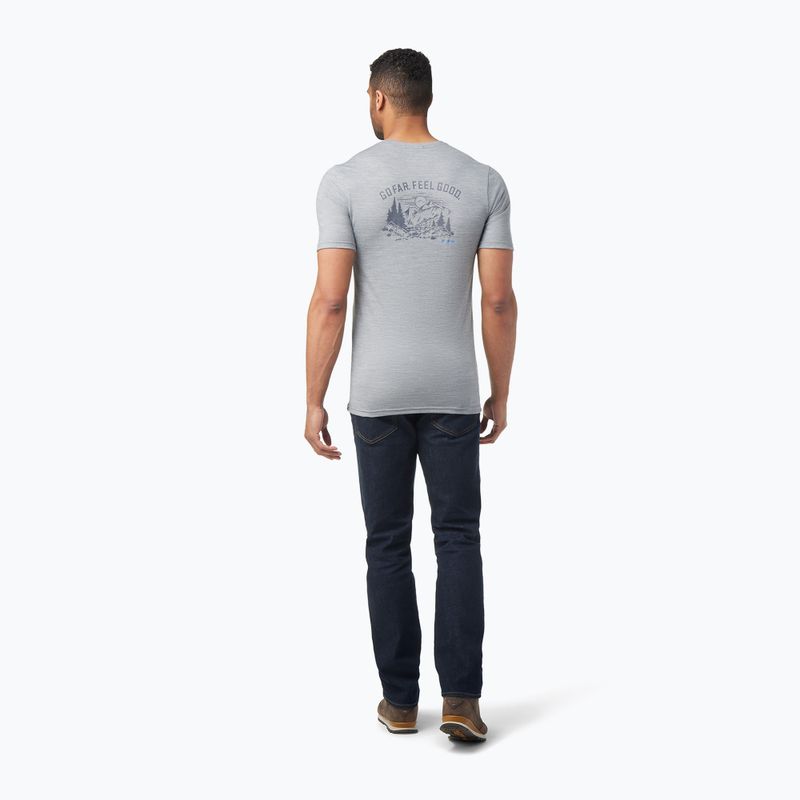 Koszulka trekkingowa męska Smartwool Wilderness Summit Graphic Tee Slim Fit light  grey heather 3