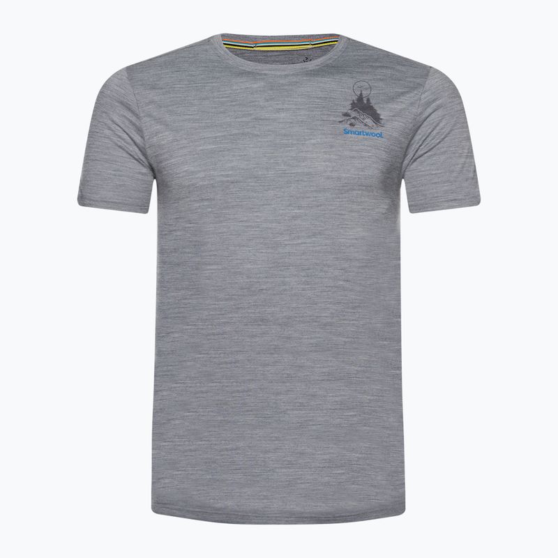 Koszulka trekkingowa męska Smartwool Wilderness Summit Graphic Tee Slim Fit light  grey heather 4