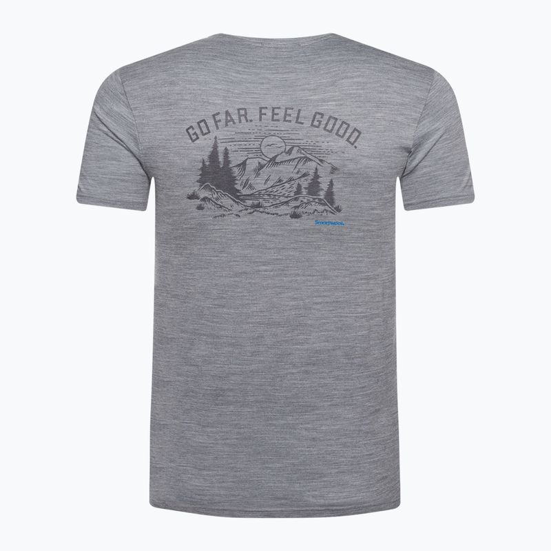 Koszulka trekkingowa męska Smartwool Wilderness Summit Graphic Tee Slim Fit light  grey heather 5