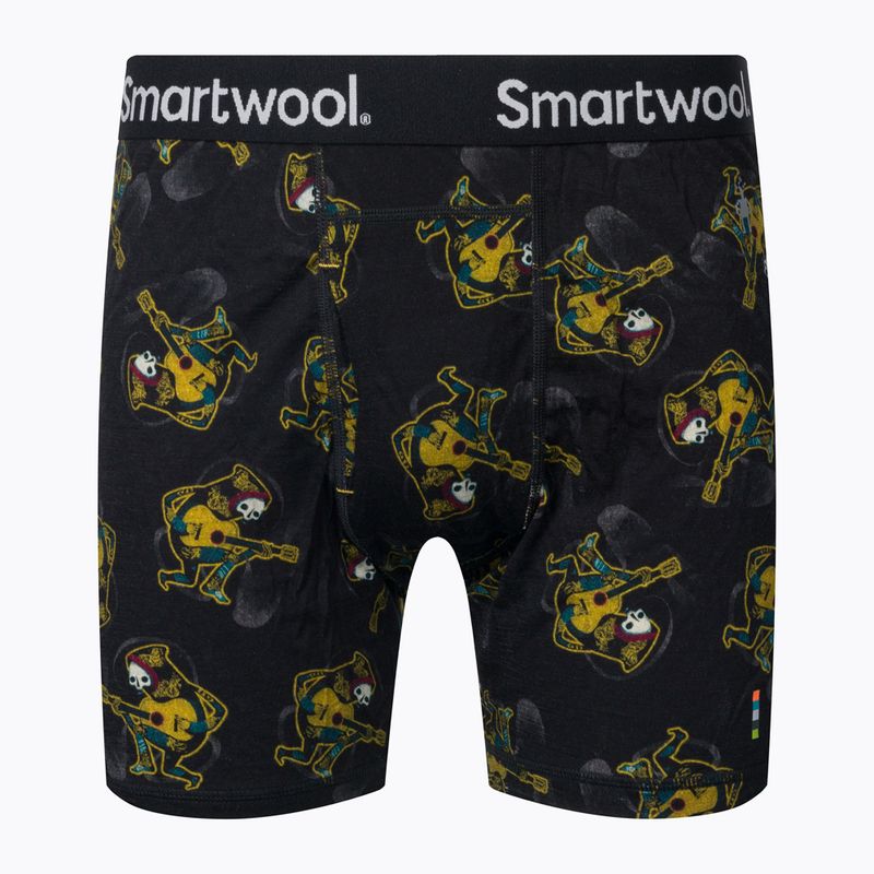 Bokserki termoaktywne męskie Smartwool Merino Print Boxer Brief Boxed black/multi