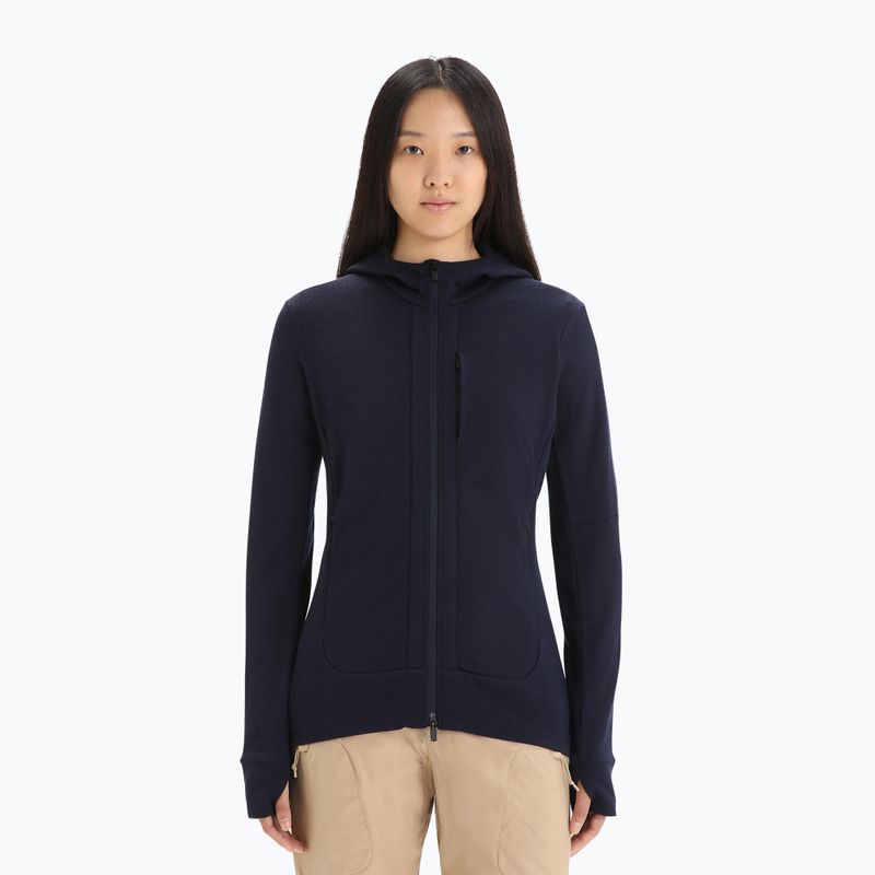 Bluza trekkingowa damska icebreaker Quantum III Zip Hood midnight navy