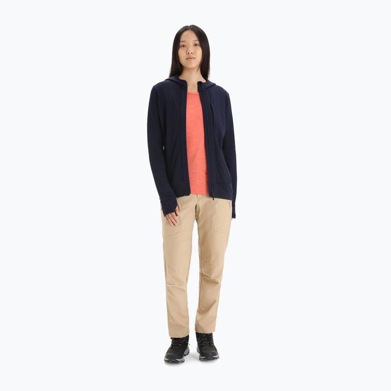 Bluza trekkingowa damska icebreaker Quantum III Zip Hood midnight navy 2