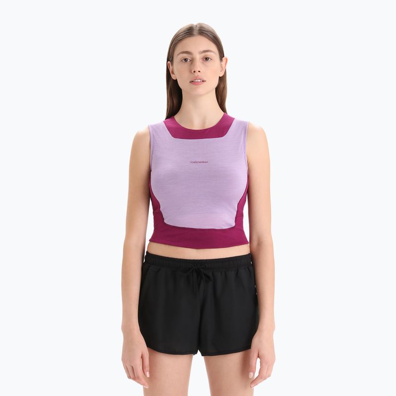 Tank top termoaktywny damski icebreaker Zoneknit Cropped Bra-Tank purple gaze 8