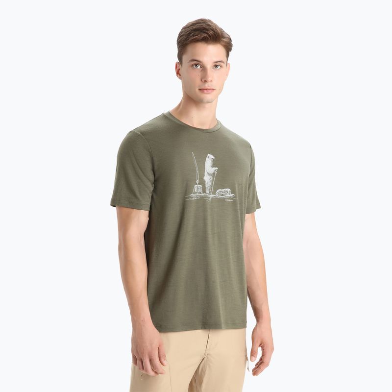 Koszulka trekkingowa męska icebreaker Tech Lite II Polar Paddle loden