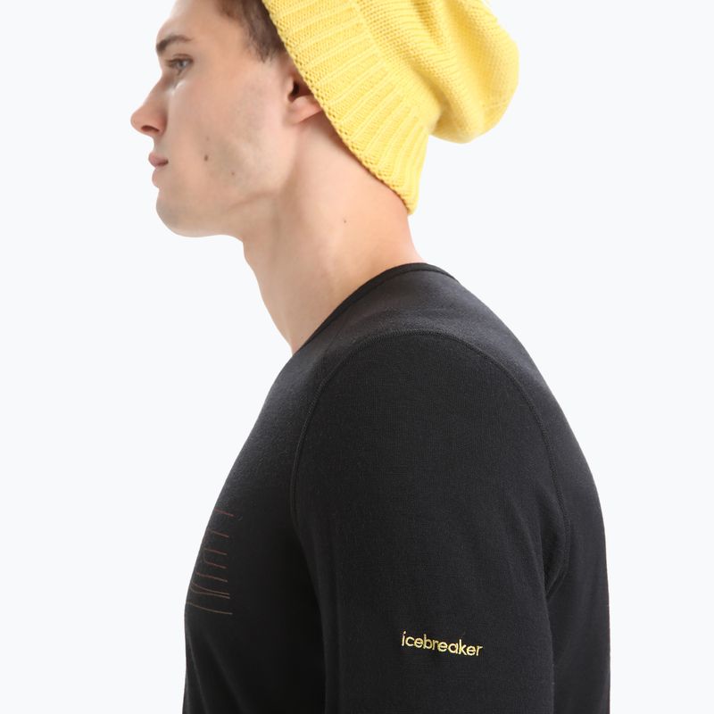 Longsleeve termoaktywny męski icebreaker 200 Oasis Crewe Ski Stripes black 5