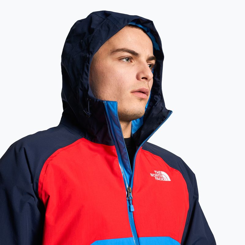 Kurtka przeciwdeszczowa męska The North Face Stratos super sonic blue/fiery red/summit navy 3