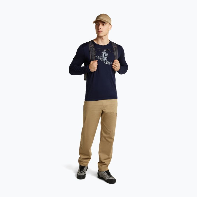 Longsleeve męski icebreaker Merino 200 Oasis Crewe SkiingYeti midnight navy 2