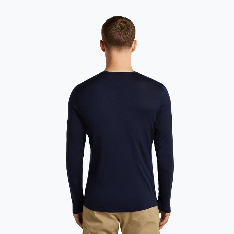Longsleeve męski icebreaker Merino 200 Oasis Crewe SkiingYeti midnight navy 3