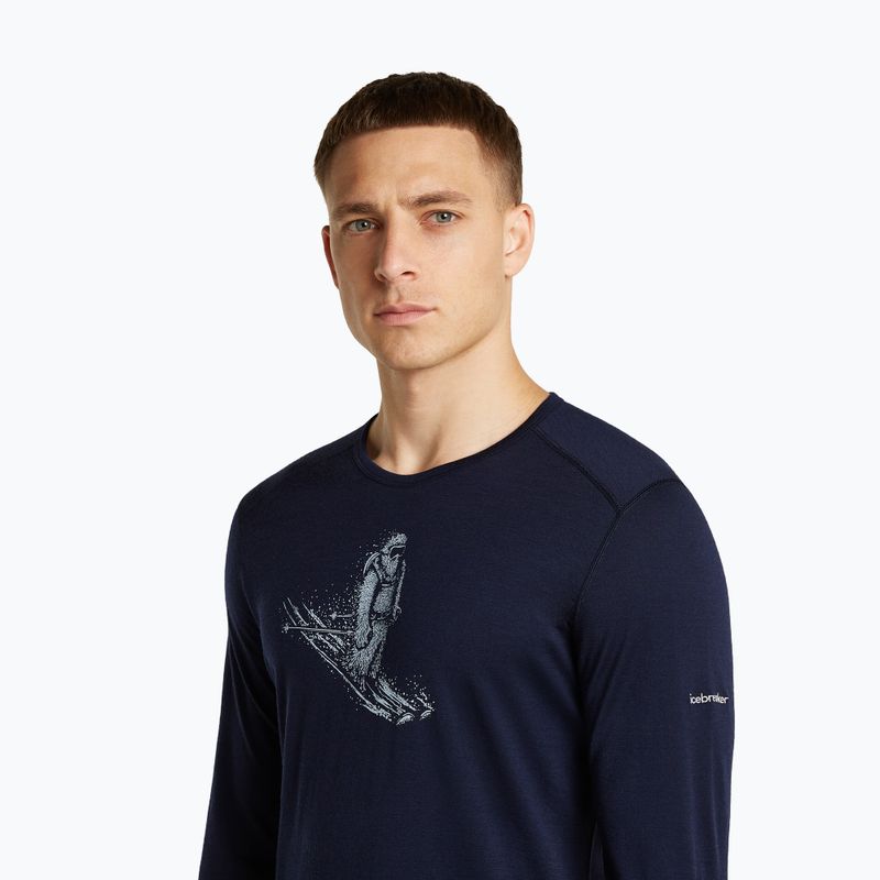 Longsleeve męski icebreaker Merino 200 Oasis Crewe SkiingYeti midnight navy 6