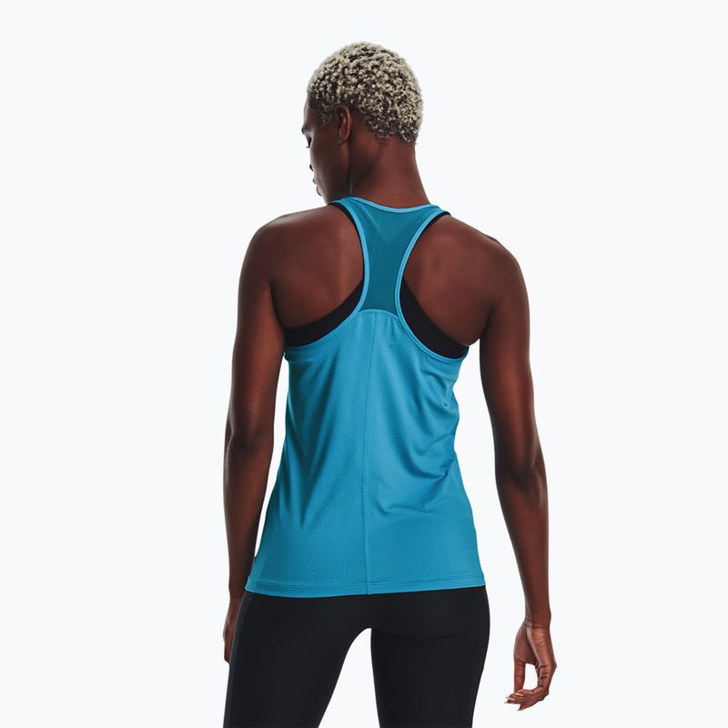 Koszulka treningowa damska Under Armour HeatGear Armour Racer capri/metallic silver 2